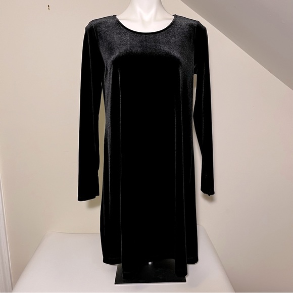 GAP Long Sleeve Black Velvet Dress - Picture 1 of 9